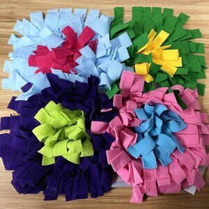 Piggy Poo and Crew Colorful Activity Snuffle Mat for Small Dogs Non Slip Bottom